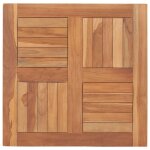 Vidaxl dessus de table bois de teck solide 60x60x2, 5 cm