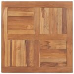 Vidaxl dessus de table bois de teck solide carr� 80x80x2, 5 cm