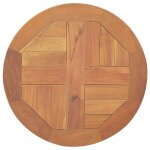Vidaxl dessus de table bois de teck solide rond 2, 5 cm 40 cm
