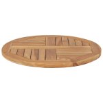 Vidaxl dessus de table bois de teck solide rond 2, 5 cm 60 cm