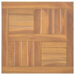 Vidaxl dessus de table carr� 50x50x2, 5 cm bois de teck massif