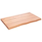 Vidaxl dessus de table marron clair bois ch�ne massif trait�