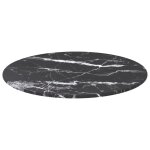 Vidaxl dessus de table noir 40x0, 8cm verre tremp avec design marbre