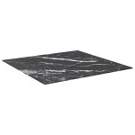 Vidaxl dessus de table noir 70x70 cm 6 mm verre tremp design marbre