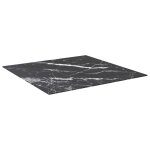 Vidaxl dessus de table noir 80x80 cm 6 mm verre tremp� design marbre