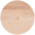 Vidaxl dessus de table rond 50x1, 5 cm bois de chne massif non trait