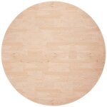 Vidaxl dessus de table rond �60x2, 5 cm bois de ch�ne massif non trait�