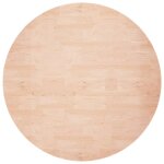 Vidaxl dessus de table rond 70x1, 5 cm bois de chne massif non trait