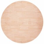 Vidaxl dessus de table rond �80x1, 5 cm bois de ch�ne massif non trait�