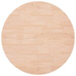 Vidaxl dessus de table rond �90x1, 5 cm bois de ch�ne massif non trait�