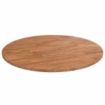 Vidaxl dessus de table rond marron clair �50x1, 5 cm bois ch�ne trait�
