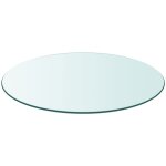 Vidaxl dessus de table ronde en verre trempé 800 mm Vidaxl dessus de table ronde en verre trempé 800 mm