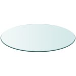 Vidaxl dessus de table ronde en verre tremp 900 mm