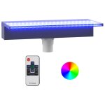 Vidaxl d�versoir pour cascade avec led rvb acrylique 45 cm
