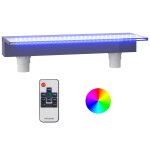 Vidaxl d�versoir pour cascade avec led rvb acrylique 60 cm