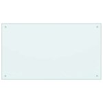 Vidaxl dosseret de cuisine blanc 100x60 cm verre tremp