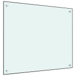 Vidaxl dosseret de cuisine blanc 70x60 cm verre tremp