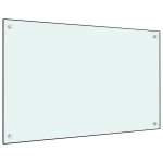 Vidaxl dosseret de cuisine blanc 80x50 cm verre tremp