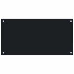 Vidaxl dosseret de cuisine noir 80x40 cm verre tremp�