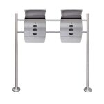 Vidaxl double bo�te � lettre sur support en acier inoxydable