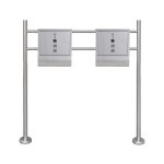 Vidaxl double bo�te � lettre sur support en acier inoxydable