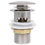 Vidaxl drain � poussoir avec d�bordement argent� 6, 4x6, 4x9, 1 cm