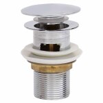 Vidaxl drain � poussoir avec d�bordement chrome 6, 4x6, 4x9, 1 cm