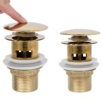 Vidaxl drain � poussoir avec d�bordement dor� 6, 4x6, 4x9, 1 cm