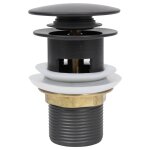 Vidaxl drain � poussoir avec d�bordement gris 6, 4x6, 4x9, 1 cm