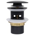 Vidaxl drain � poussoir avec d�bordement noir 6, 4x6, 4x9, 1 cm