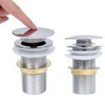 Vidaxl drain � poussoir sans d�bordement chrome 6, 4x6, 4x9, 1 cm
