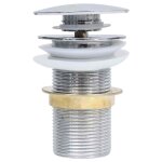 Vidaxl drain � poussoir sans d�bordement chrome 6, 4x6, 4x9, 1 cm