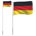 Vidaxl drapeau de l'allemagne et mt 5, 55 m aluminium