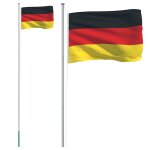 Vidaxl drapeau de l'allemagne et mt 6, 23 m aluminium