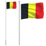 Vidaxl drapeau de la belgique et m�t 6, 08 m aluminium
