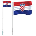 Vidaxl drapeau de la croatie et m�t 5, 5 m aluminium