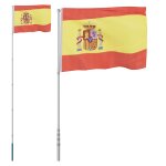 Vidaxl drapeau de l'espagne et mât 5, 55 m aluminium Vidaxl drapeau de l'espagne et mât 5, 55 m aluminium