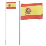 Vidaxl drapeau de l'espagne et mt 6, 23 m aluminium