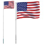 Vidaxl drapeau des �tats - unis et m�t 5, 5 m aluminium