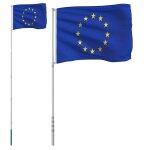 Vidaxl drapeau de l'europe et m�t 5, 5 m aluminium