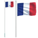 Vidaxl drapeau de la france et mt 6, 23 m aluminium