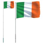 Vidaxl drapeau de l'irlande et m�t 5, 5 m aluminium