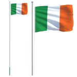 Vidaxl drapeau de l'irlande et m�t 6, 08 m aluminium