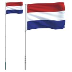 Vidaxl drapeau des pays - bas et mt 5, 55 m aluminium