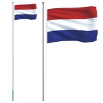 Vidaxl drapeau des pays - bas et mt 6, 23 m aluminium