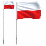 Vidaxl drapeau de la pologne et m�t 5, 5 m aluminium