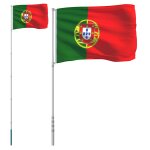 Vidaxl drapeau du portugal et mt 5, 55 m aluminium