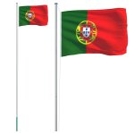 Vidaxl drapeau du portugal et m�t 6, 08 m aluminium