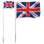 Vidaxl drapeau du royaume - uni et m�t 5, 5 m aluminium