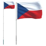 Vidaxl drapeau tchque et mt 5, 55 m aluminium